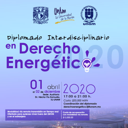 Cartel Diplomado Interdisciplinario en Derecho Energético 2020